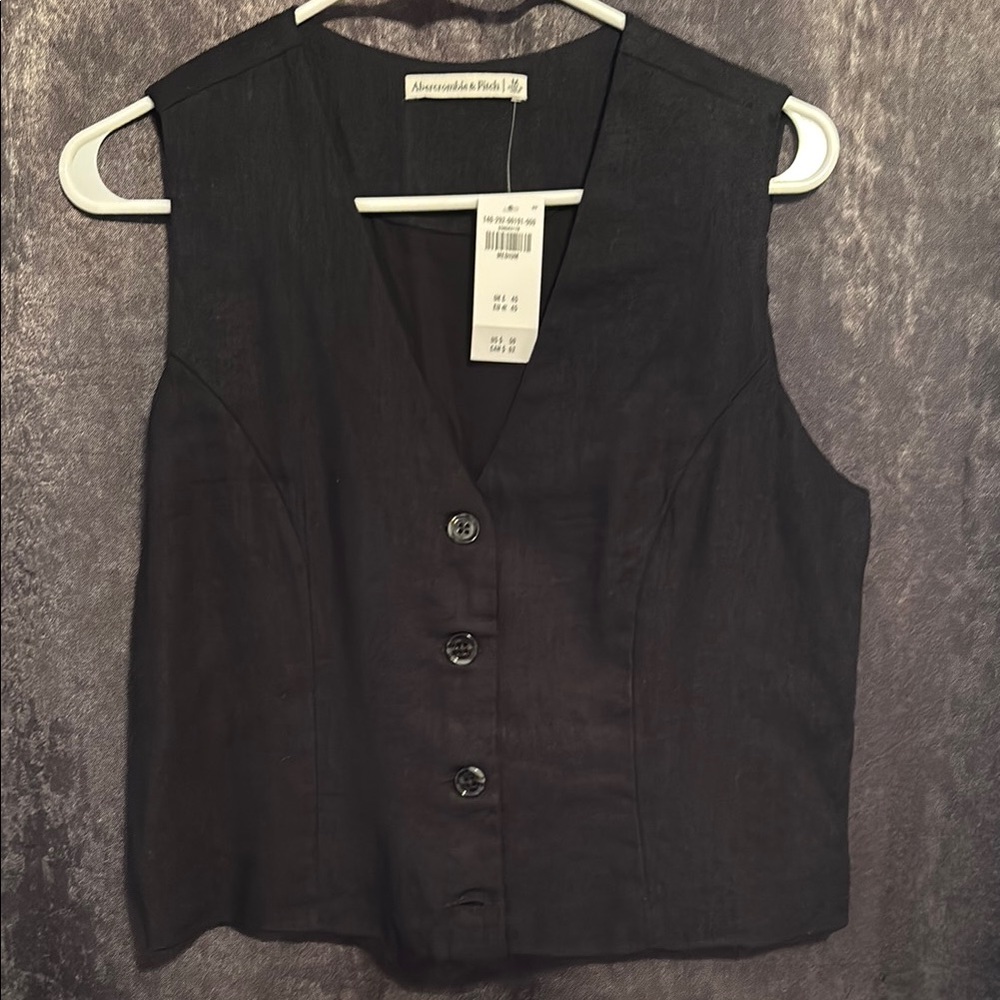 Abercrombie & Fitch Black Button-Down Blouse